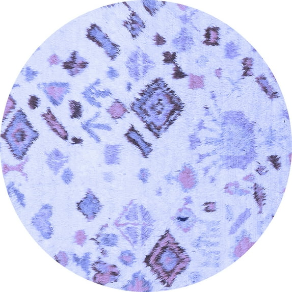 Ahgly Company Indoor Round Abstract Blue Modern Area Rugs, 6' Round