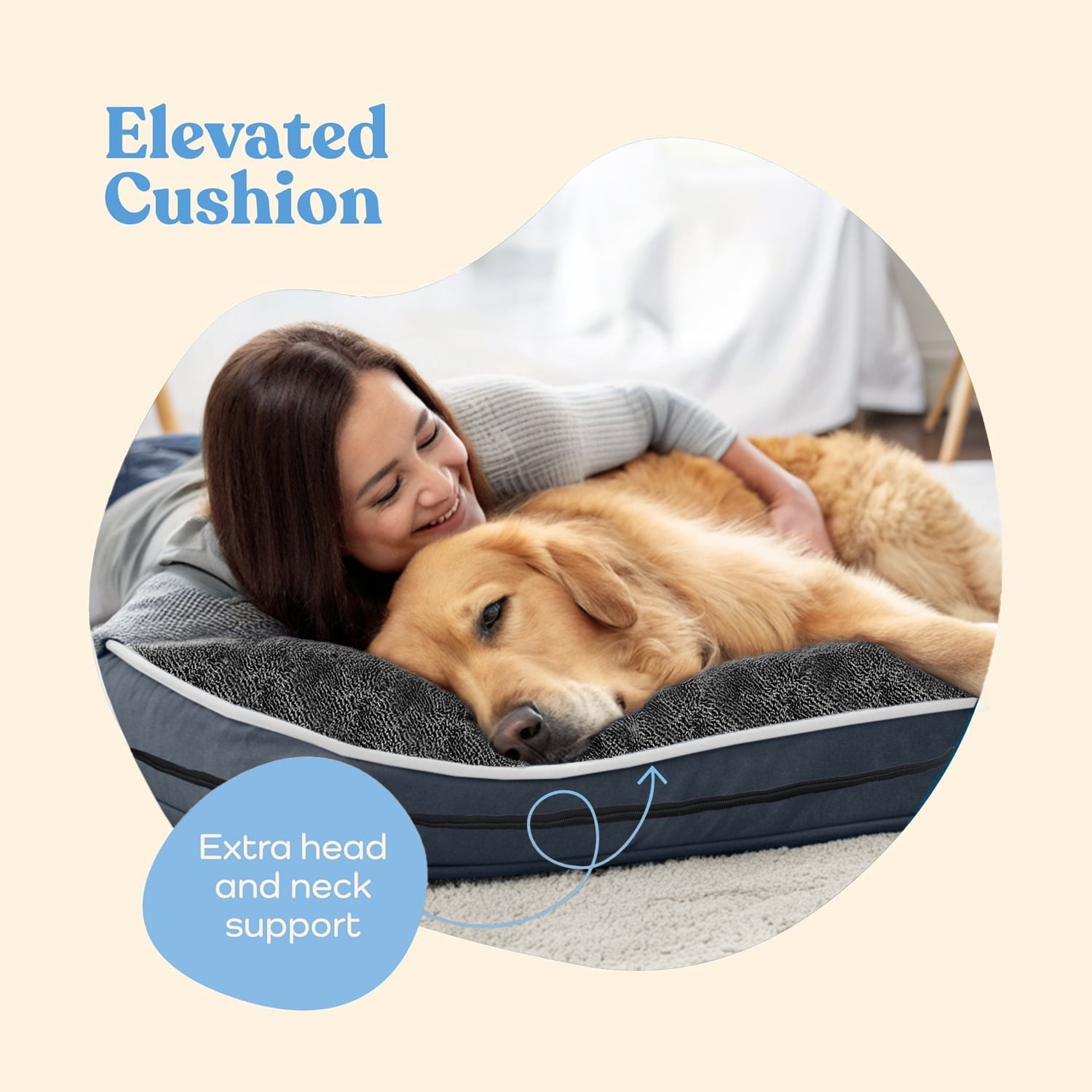 PayUSD Dog Bed for Large Medium Small Dogs Orthopedic Pet Dog Sofa Bed with Removable and Washable Cover S to XL