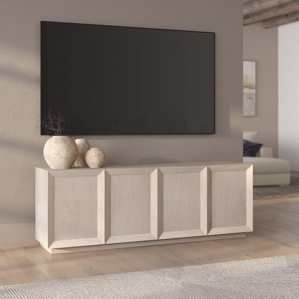 Morse Rectangular TV Stand for TV's up to 75" in Alder White