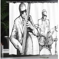 thumbnail image 4 of Ambesonne Black White Shower Curtain, Jazz Band Musicians, 69"Wx84"L, Black White, 4 of 5