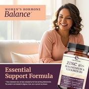 Women’s Magnesium and Zinc Hormone Balance Supplement with Vitamin B6, 60 Count