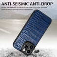 thumbnail image 4 of ELEHOLD for iPhone 11 Pro Crocodile Pattern Leather Case, Classic Luxury Vintage PU Leather Soft TPU Bumper Hard PC Hybrid Shockproof Slim Lightweight Case for iPhone 11 Pro 5.8 inch,Blue, 4 of 9