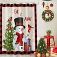 thumbnail image 5 of Christmas Snowman Shower Curtains for Bathroom, Winter Snowman Pine Tree Bird Linen Red Plaid Waterproof Fabric Shower Curtain for Bathroom Bathtub Decoration, Machine Washable, 36"x72", 5 of 9