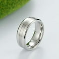 thumbnail image 5 of EOEMY 8mm Black Silver Polished+Matte Wedding Bands Men'S Titanium Steel Ring Sz 7-12, 5 of 9