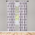 thumbnail image 2 of Ambesonne Floral 4-Panel Curtains, Hand Drawn Flowers and Dots, 56"x95", Pale Mauve Charcoal Grey, 2 of 4