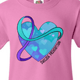thumbnail image 4 of Inktastic Suicide Prevention Awareness Purple and Teal Heart Ribbon Youth T-Shirt, 4 of 5