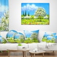 thumbnail image 4 of Designart Tree in Different Seasons - Watercolor Landscape Printed Throw Pillow - 12x20, 4 of 5