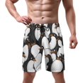 thumbnail image 2 of NICKSUN Men's Swim Trunks, Penguins Print Quick Dry Summer Board Beach Shorts with Mesh Lining and Pockets, 2 of 6