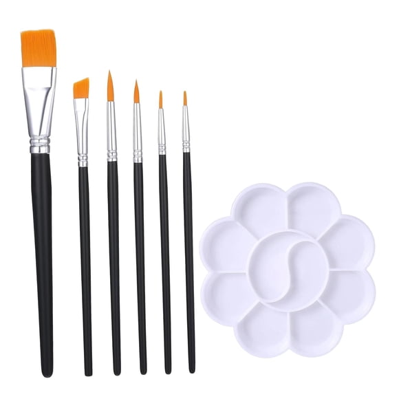 Juego de 6 pinceles para pintar rostro, bandeja de pintura, paleta incluida para niños y adultos, pinceles profesionales para artistas, uñas, rock,