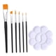 thumbnail image 1 of Juego de 6 pinceles profesionales para pintura facial, para corporal, maquillaje, bandeja de pintura y paleta para detalles de uñas al óleo., 1 of 9