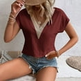 thumbnail image 6 of BLVB Womens Summer Tops Casual V Neck Lace Tee Shirts Short Sleeve Fashion Loose Blouse Eyelet Tunic Tees Fashion Trendy Clothes, 6 of 7
