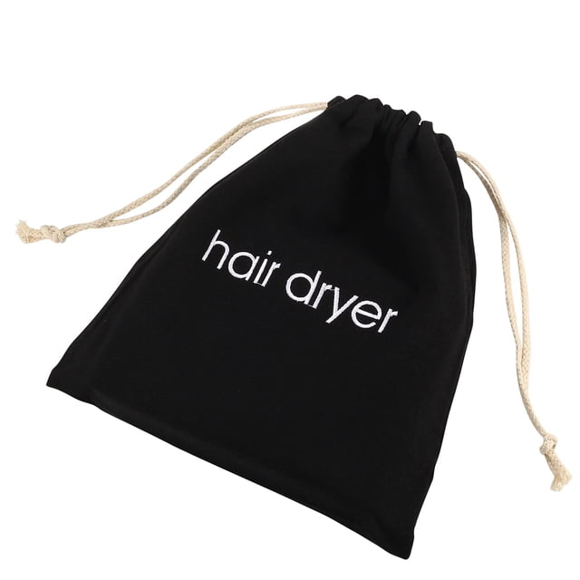 ERKXD Bolsas para secador de pelo Bolsa con cordón Contenedor Bolsa para secador de pelo para baño de viaje (Negro)