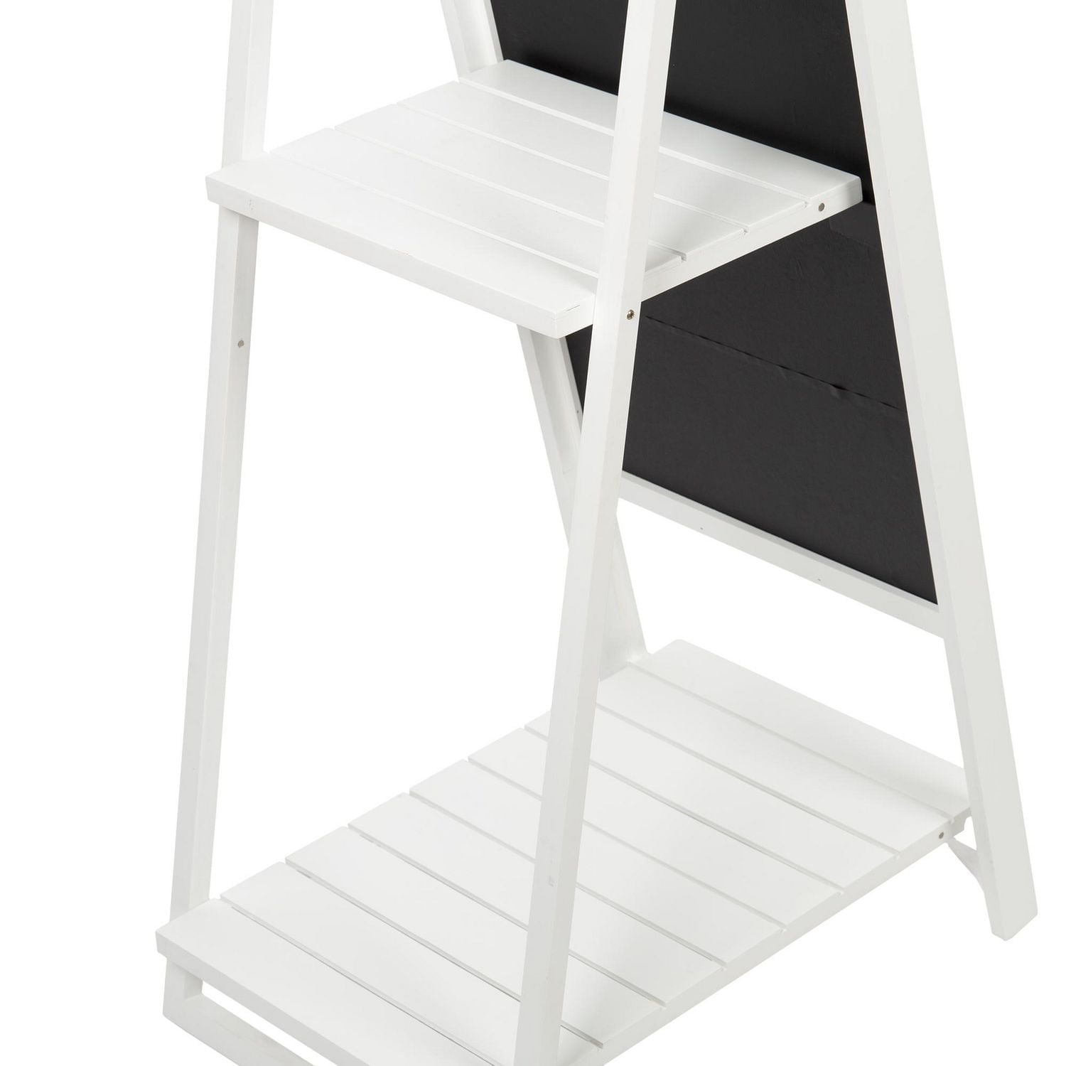 Rectangle Museum Easel Storage Mirror White, 59in H x 14.5in W x 21.3in D