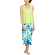 Women's and Women's Plus Pajama Racerback Tank and Capri pant 2 Piece Sleepwear Set