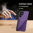 thumbnail image 5 of Case Compatible with Samsung S24 Ultra, Hidden Wallet Credit Card Holder Slot Cover Design Back Pocket Classic Slim Premium Leather Hybrid Protective Bumper for Samsung Galaxy S24 Ultra, Purple, 5 of 10