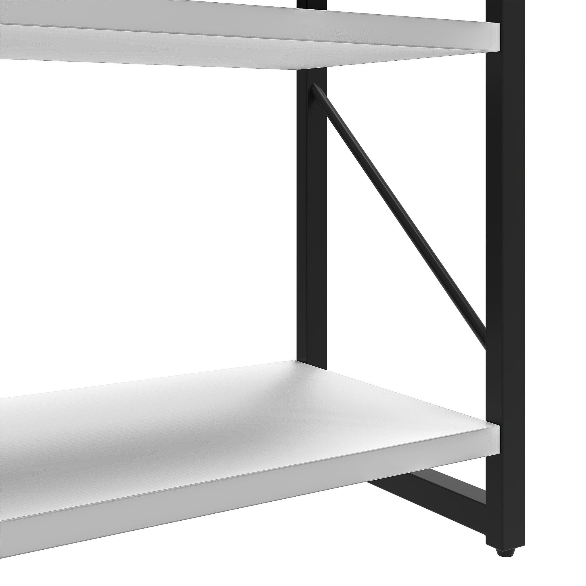 Uforic 5 Tier Bookshelf, Classic Home Office Bookcase Storage Organizer, Free Standing Book Rack, White