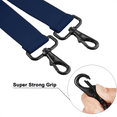 thumbnail image 3 of Buyless Fashion Suspenders for Men - 48" Adjustable Straps 1 1/4" - X Back with Black Hooks - 5141-Navy, 3 of 7
