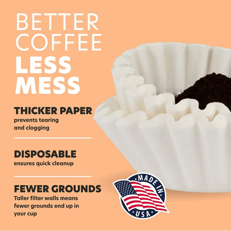 Tupkee Commercial Large Coffee Filters - 12-Cup Coffee Filters, 500-Count, White - Compatible with Wilbur Curtis, Bloomfield, Bunn Coffee Maker