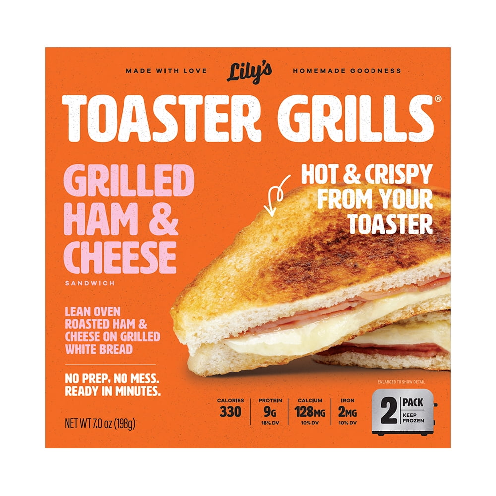 Lily's Toaster Grills - Ham & Cheese Sandwich - Frozen Meal, 2 Pack