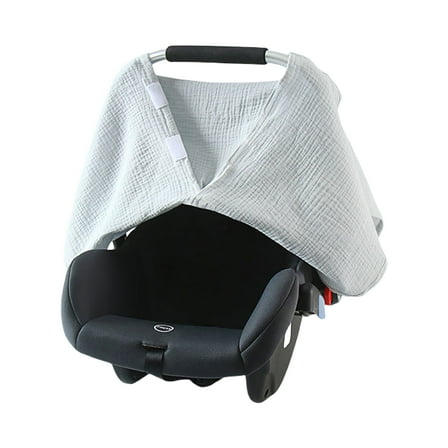 RUISINERY Muslin Baby Carseat Guard Lightweight Infant Canopy Soft Breathable Strollers Sleeve Solid Color for Boys and Girls
