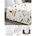 thumbnail image 6 of Yellow Brown Leaf King Size Flat Sheet, Wrinkleproof & Fadeproof Cooling Flat Bed Sheet Only, Modern Botanical Foliage Plant Country Breathable Soft Bedding Top Sheets 105 x 98 Inches, 6 of 8