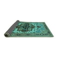 thumbnail image 2 of Ahgly Company Indoor Square Oriental Turquoise Blue Industrial Area Rugs, 5' Square, 2 of 4