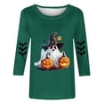 thumbnail image 4 of IDOCLOTHES Halloween Oversized Tshirts for Women Cute Ghost Pumpkin Printed 3/4 Length Sleeve Womens Tops Dressy Casual Graphic Tees T Shirts Women's Fall Fashion Clothing Green, S, 4 of 4