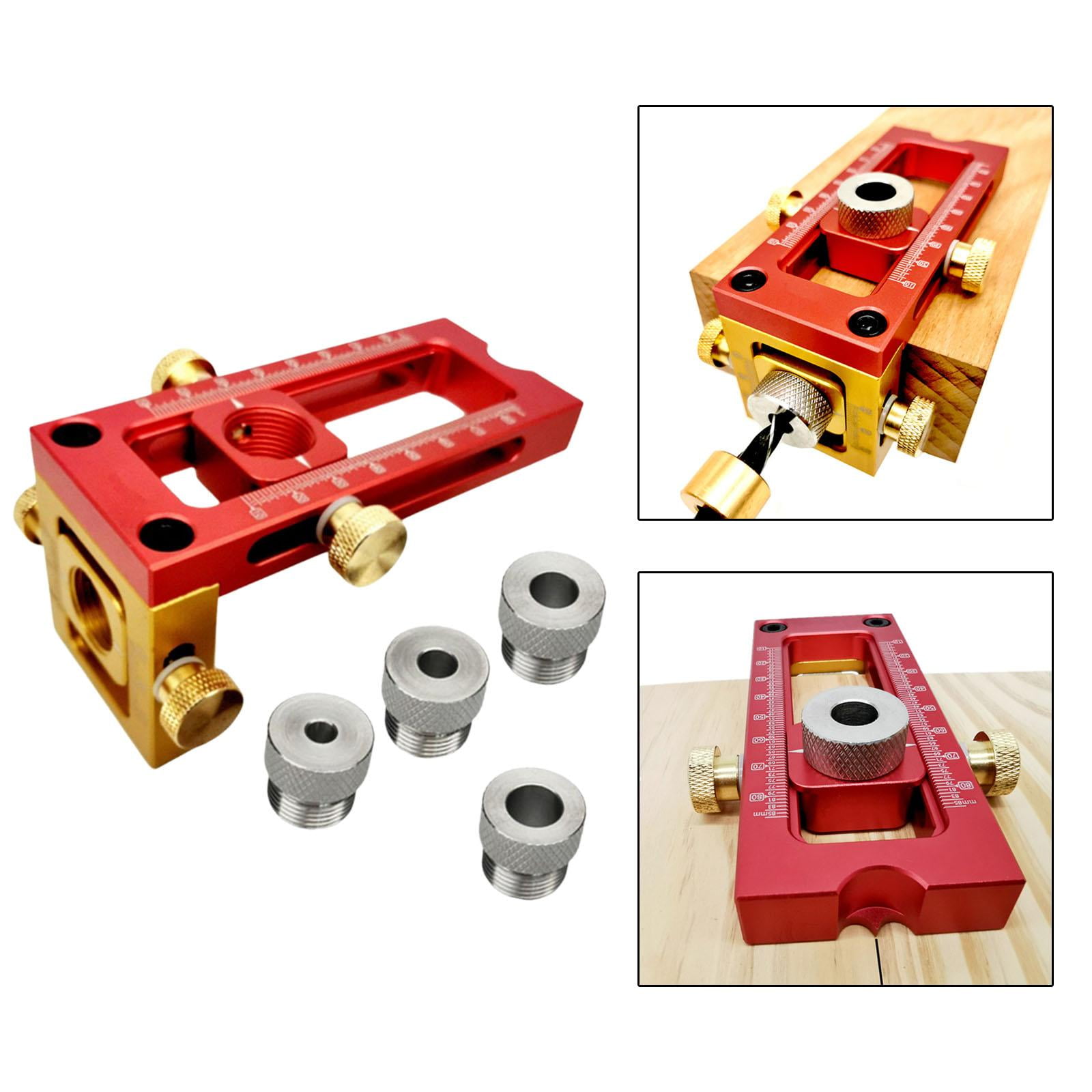 Nishiyuenyi Screw Jig 2-in-1 Dowel Drill Guide Kit Adjustable Woodworking Drilling Puncher 4 Drill Bushings
