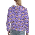 thumbnail image 7 of Sikiie Pugs and Flowers Women's Casual Hoodies Long Sleeve Lightweight Pullover Tops Loose Sweatshirt-Medium, 7 of 7