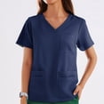 thumbnail image 6 of Women's Scrub Tops - Oversized Fit with Mandarin Collar, Breathable & Durable for Long Nursing Shifts | Scrub Tops Women, Scrub Tops Dark Blue 2XL, 6 of 6