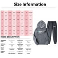 thumbnail image 2 of Chándal deportivo con capucha para mujer, ropa unisex de dos piezas para correr, jersey de manga larga, sudadera con capucha + conjunto de pantalones de chándal Gris claro, 2 of 2