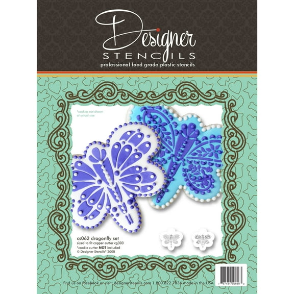 Dragonfly Cookie Stencil Set by Designer Stencils