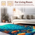 thumbnail image 2 of Flatwoven High Traffic Area Rug, Underwater Paradise Tropical Fish Decorative Hand Tufted Accent, Non Slip, Stain Resistant, Washable Area Rugs for Living Room, Bedroom(Blue, 4X6), 2 of 8