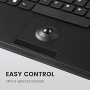 Perixx PERIBOARD-526 US, Wired Mini USB Keyboard with Trackball - X Type Scissor Keys - 11.18x7.17x1.1 Inches - Build-in 2 USB Hubs - US English