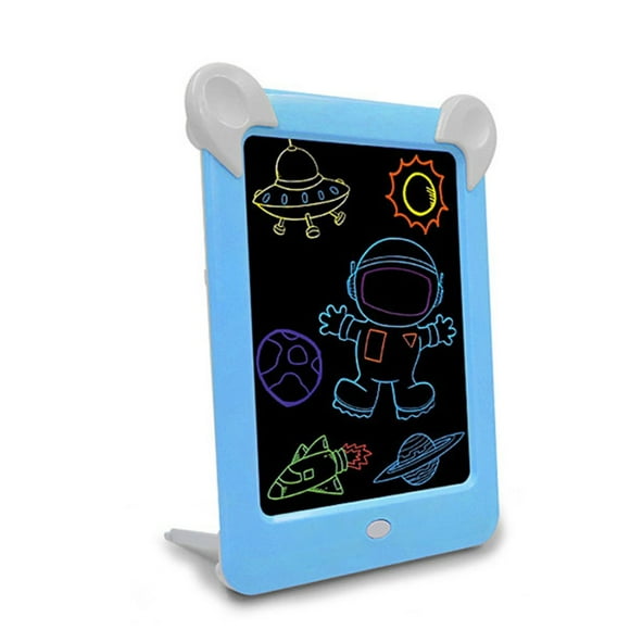 Tableau de Dessin et d'Écriture Jouets Tableau de Gribouillage Tablette d'Écriture LED avec Stylet Papier Intelligent pour Enfants Cadeau d'Anniversaire pour Enfants de 4-5 Ans Bleu Ciel
