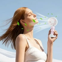 Fan USB Rechargeable Handheld Mini Fan, 3-Speed Portable Turbo Cooling Fan, ABS Lightweight Personal Desk Fan, Digital Battery Display, Quiet Travel Camping Makeup Chilling Tool