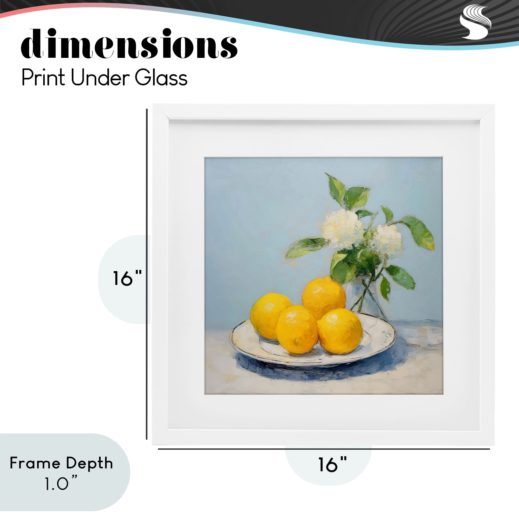 Stupell Industries Vase of Flowers and Lemons White Framed Print Under Glass, design by Creative Studio
