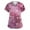 Purple Pink #011, variant on Valentine Day Scrub Tops for Women Love Heart Print V Neck Cute Nursing Workwear Quick Dry Short Sleeve Medical Scrub Tops with Pockets