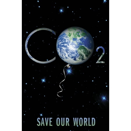 CO2 Save our World Carbon Dioxide Greenhouse Gas Climate Change Poster 24x36