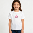 thumbnail image 2 of Girls Graphic Tees Pink Glitter Star Kids T Shirt Cute Sweet 100% Cotton Short Sleeve Soft Tops 4-13Y, 2 of 5