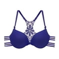 thumbnail image 2 of Blczomt Women Bras Plus Size No Wire Blue Racerback Bralette Bras, 2 of 3