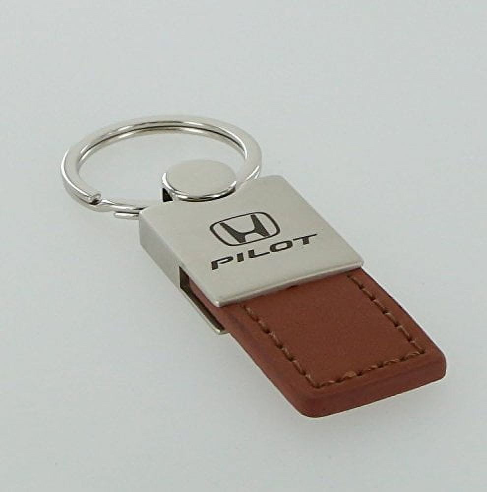 Honda Pilot Keychain & Keyring - Duo Premium Brown Leather