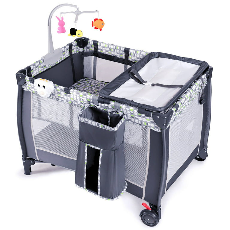 Costway Foldable Travel Baby Playpen Crib Infant Bed Mosquito Net