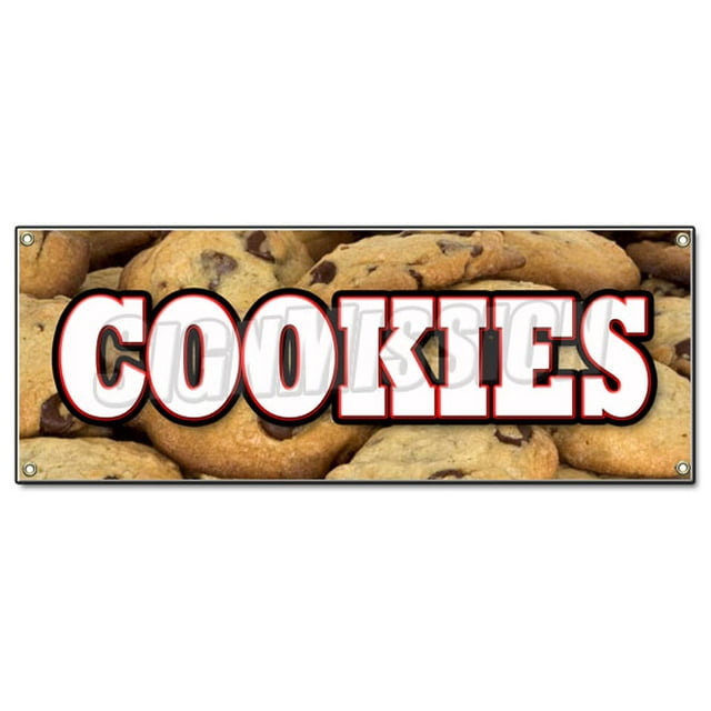 Cookies Banner Sign Fresh Baked Homemade Warm Delicious Chocolate chip Oatmeal