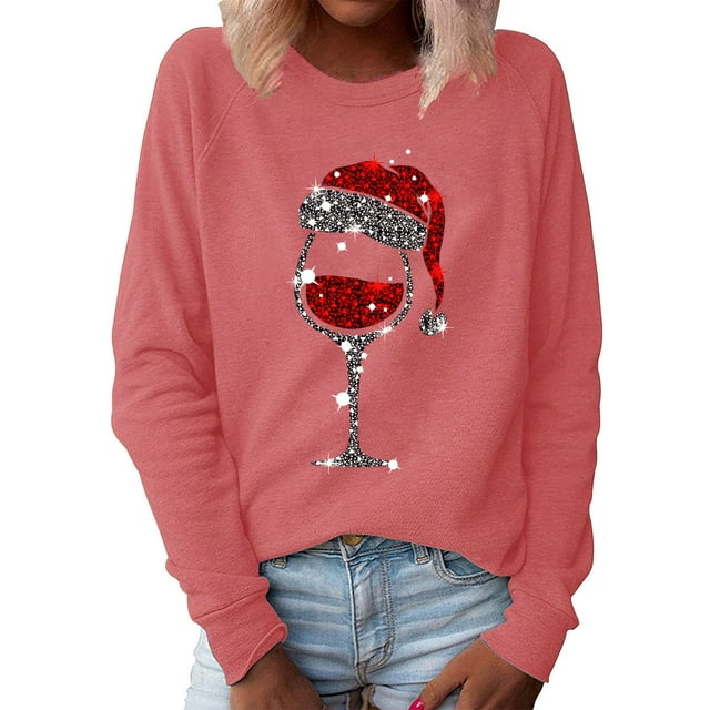 2025 Haut O Imprimé Chandail Femmes Course T-Shirts Blouse Décontractée Col Long Col Roulé T-Shirts pour Femmes Noël Manche Chemise Foncée pour Femmes