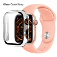 thumbnail image 1 of Cristal, funda y correa para Apple Watch, banda de silicona de 44mm, 40mm, 45mm, 41mm, 38mm, 42mm, 44mm, iWatch serie 3 4 5 6 se 78, 1 of 4
