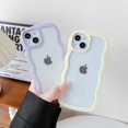 thumbnail image 2 of Linda forma de marco de onda rizada a prueba de golpes, suave, compatible con funda para iPhone (azul, iPhone 13 Pro Max), 2 of 5