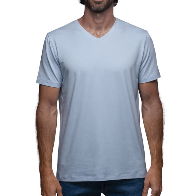 Playera Cuello V Para Hombre De Algodón Pima y Tela Spandex Unbranded Co V Neck Light Blue L
