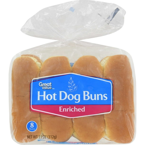 Great Value Hot Dog Buns, 11 oz, 8 count