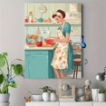 thumbnail image 4 of Qisvanset Retro Kitchen Woman Baking Canvas Wall Art 15.75x11.81 Inches, 4 of 8